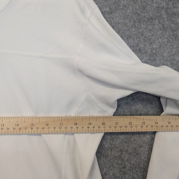 Lululemon men's long sleeve shirt pullover thumbholes white zipper pocket Large - Picture 3 of 12